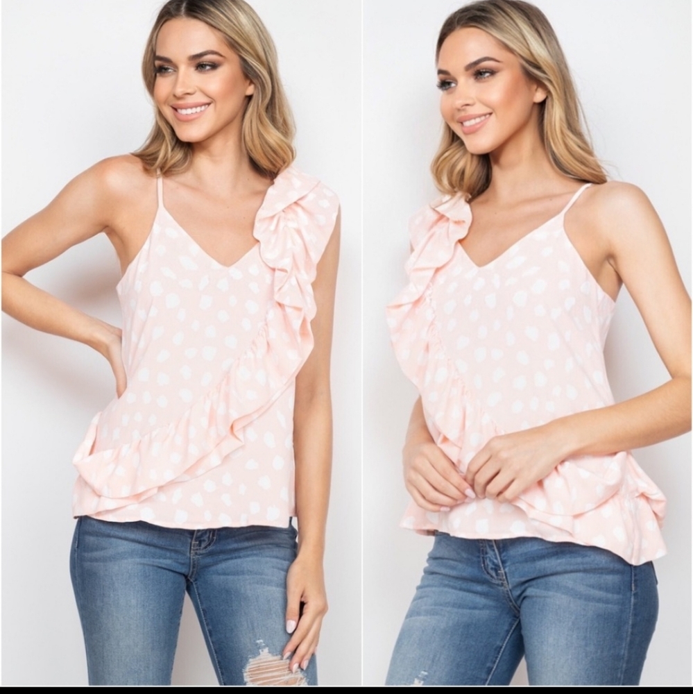 1 left Sm. Pink with ruffles top. - Picture 3 of 5